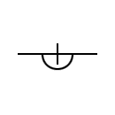 Símbolo de línea con derivación del bloque de gas o aceite