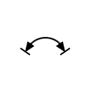 Símbolo de movimiento circular bidireccional limitado
