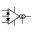 Símbolo de amplificador operacional con transductancia