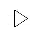 Símbolo del amplificador de dos líneas